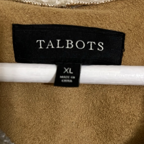 Talbots Faux Suede Sherpa Vest - Picture 5 of 8